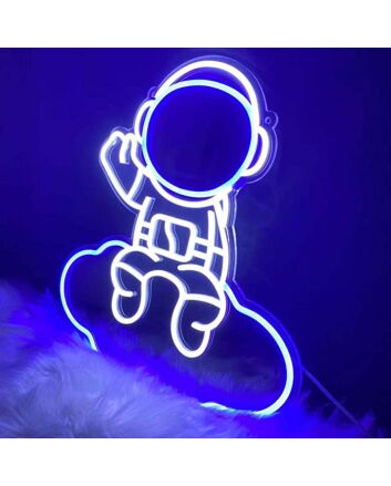 Astronaut Sitting on Clouds Neon Sign