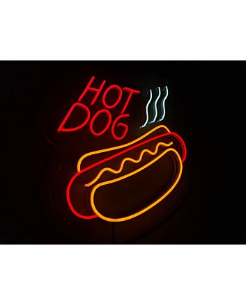 Hot Dog Character Neon Sign
