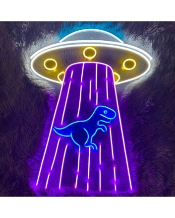 UFO Dinosaur Neon Sign