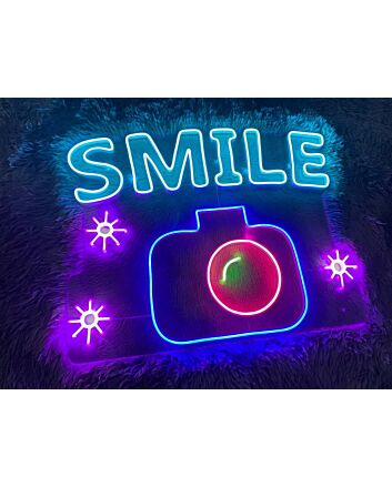 Smile Camera Neon Sign
