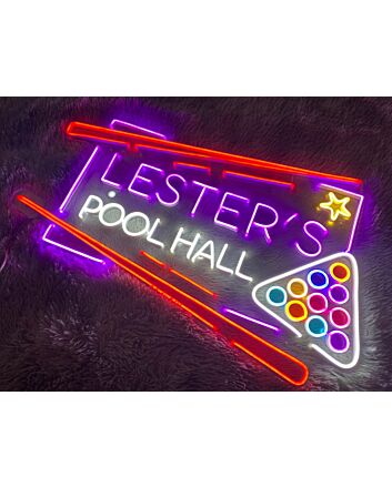 Pool Hall Billards Room Neon Sign