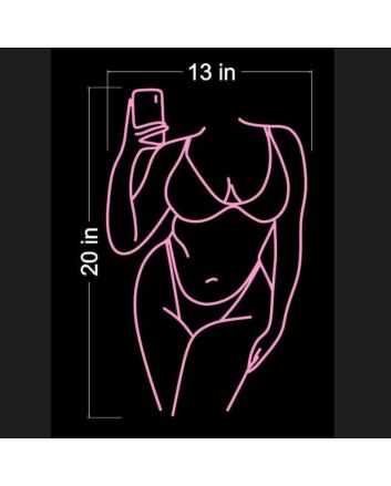 Female Figure Body Selfie Neon Sign