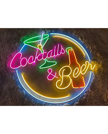 Cocktails and Beer Neon Sign