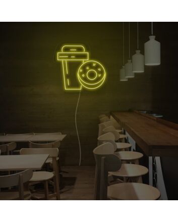 Drinks And Dounts Neon Sign