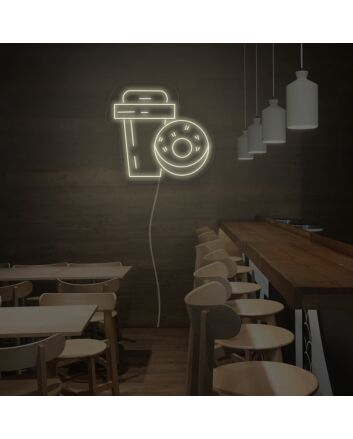 Drinks And Dounts Neon Sign