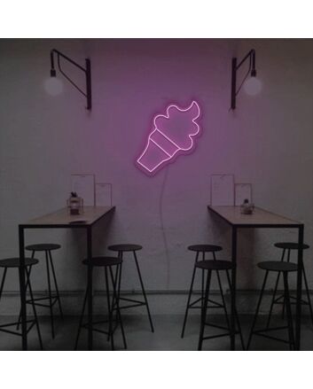 Icecream With Cone Neon Sign