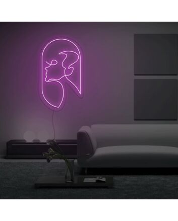 Womans Side Face Line Neon sign
