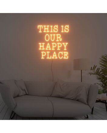 This Is Our Happy Place Neon Light Signs Custom Neon Sign For Wedding Bar Party Decoration