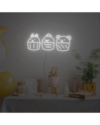 Animals Friends Cupcake Neon Sign Neon Light Signs Custom For Wedding Bar Party Cafe Decoration