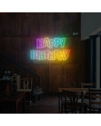Colourful Happy Birthday Neon Sign