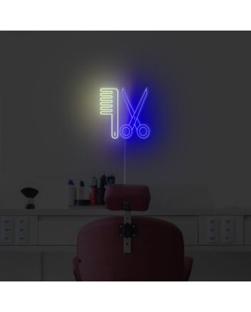 Scissors Comb Neon Sign