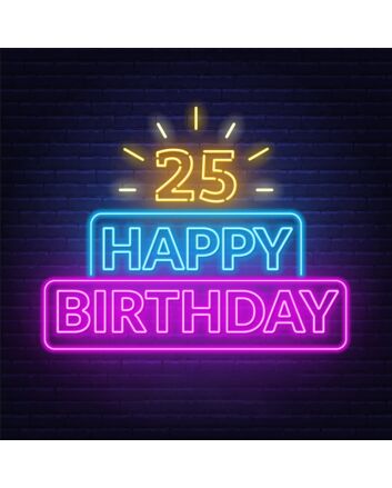 25th Happy Birthday Neon Sign