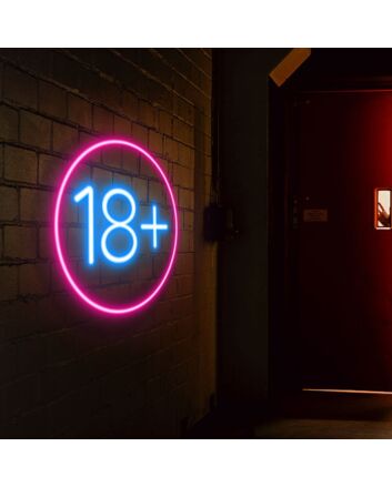 Eighteen Plus Neon Sign
