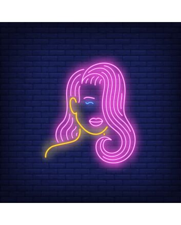 Girl with Pink Hair Neon Sign