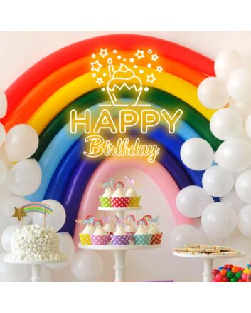 Happy Birthday Cupcake Neon Sign