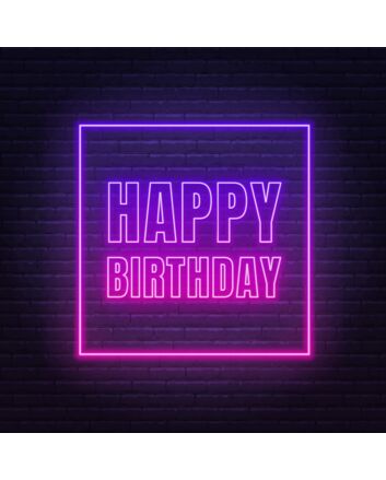 Happy Birthday Framed Neon Sign