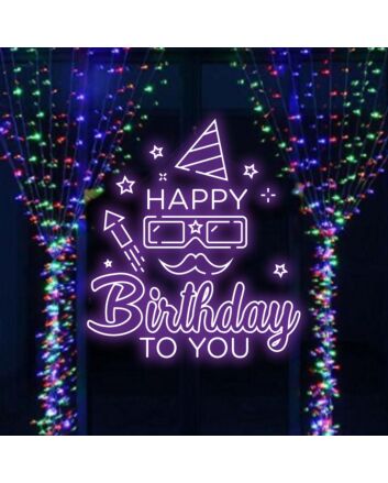 Happy Birthday Goggles Neon Sign