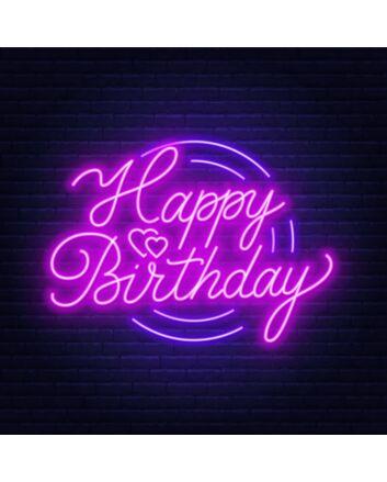 Happy Birthday Purplish Neon Sign
