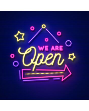 We Are Open Hanging Neon Sign