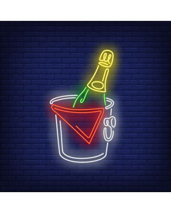 Wine in Ice Bucket Neon Sign