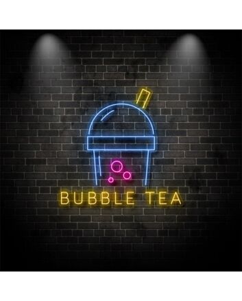 Bubble Tea With Drink Neon Sign