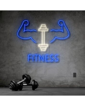 Fitness With Workout Drawing Neon Sign