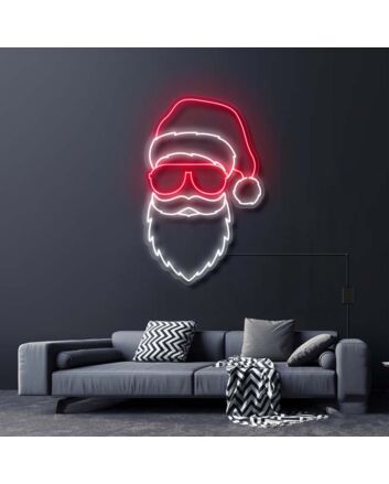 Santa With Sunglasses Neon Sign
