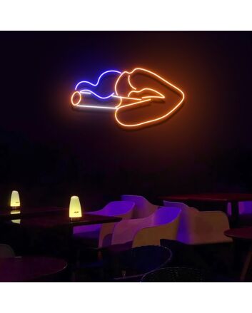 Lips Smoking Liquid Neon Sign Lights Night Lamp Led Neon Sign Light For Home Party