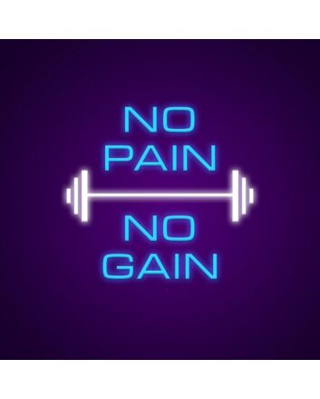 No Pain No Gain Barbell Neon Sign For Gym And Fitness Room