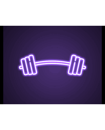 Barbell Neon Sign Hung On The Wall Of A Room