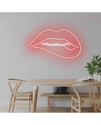 &#39;Lips Bite&#39; Neon Sign