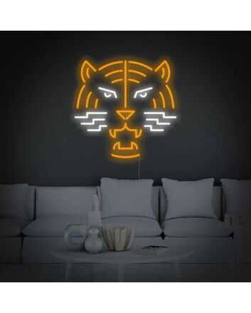 Led Neon Tiger Wall Decor Orange And White Neon Sign