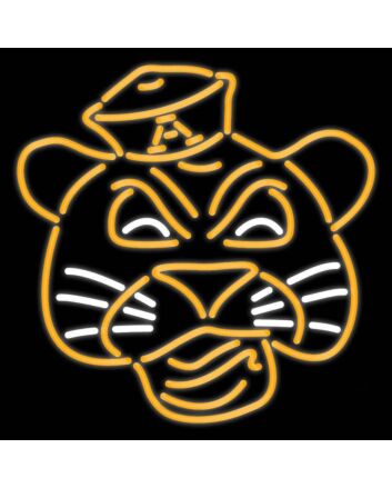 Neon Tiger With A Hat Head Tiger Sign