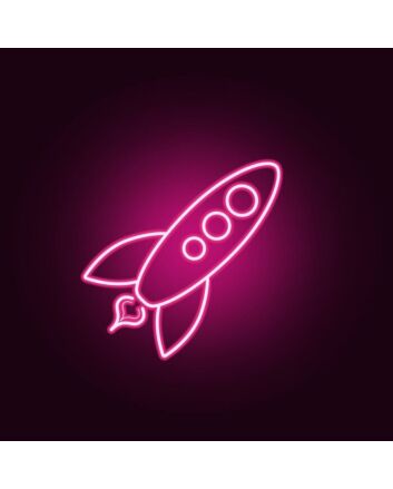 Pink Neon Lights Neon Rocket Room Wall Art Decor
