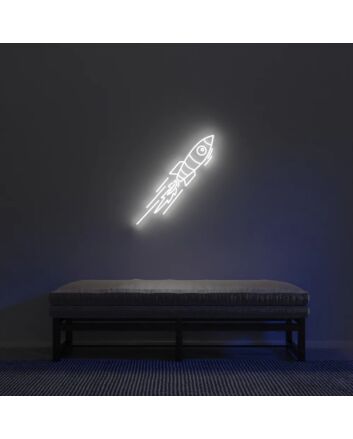 Neon Rocket Wall Decor Neon Art White Neon Light