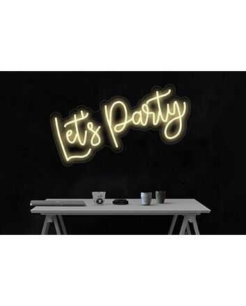 Lets Party Neon Sign Led Yellow Neon Light Wall Decor