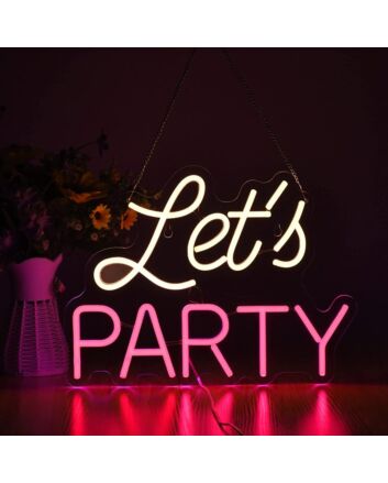 Lets Party Led Neon Sign For Wall Decor Party Sign