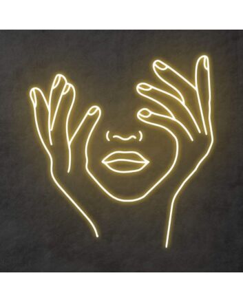 &#39;Holding Face&#39; Neon Sign