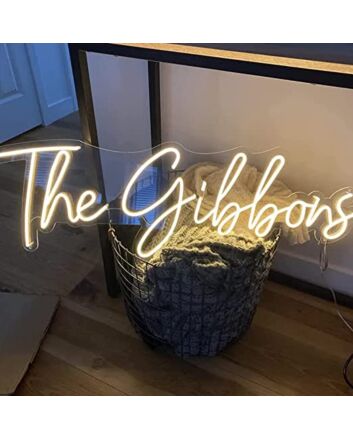 The Gibbors Neon Name Signs For Wedding Party Home Decor Warm White Neon Sign