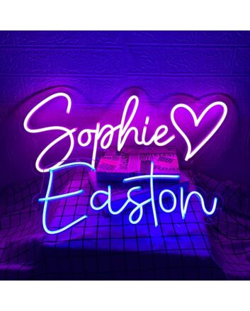 Sophie And Easton Neon Customize Your Name Signs With Heart Neon Sign
