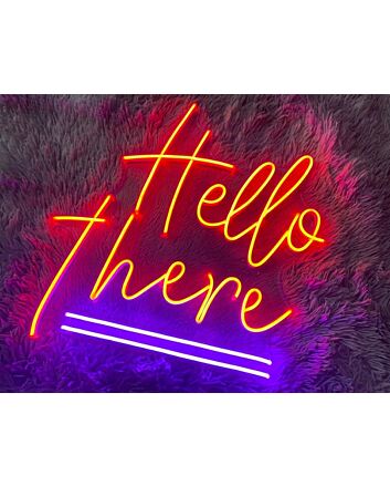 Hello There Neon Sign Orange And Purple Neon Sign