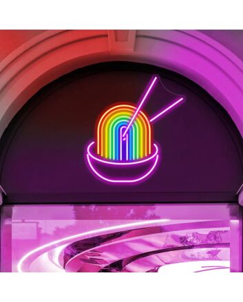 Rainbow Pho Ramen Led Neon Sign With Dimmer Neon Bar Sign Wall Neon Sign