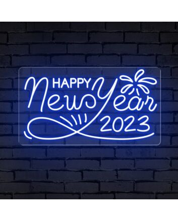 Happy New Year 2023 Fireworks Neon Sign