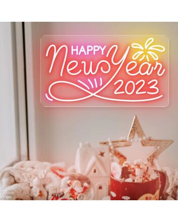 Happy New Year 2023 Fireworks Neon Sign