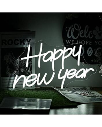 Happy New Year Neon Sign New Years Eve Party Led Lights Letter Neon Signs For Wall Decor