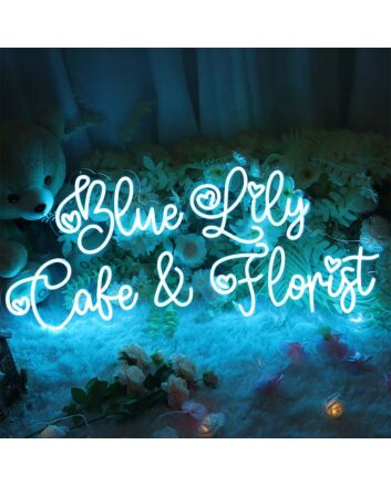 Blue Lily Cake And Florist Neon Sign