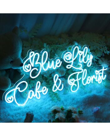 Blue Lily Cake And Florist Neon Sign