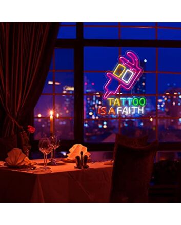 Tattoo LED Light Neon Sign with Remote Control for Business
