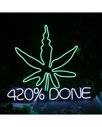 Green Leaves 420Done Neon Sign