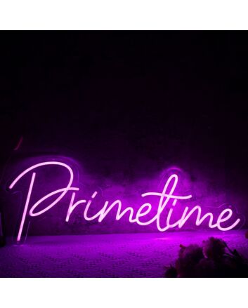 Prime Time Purple Neon Sign